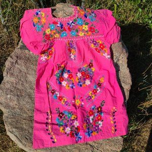 Vintage Mexican Embroidered Minidress
